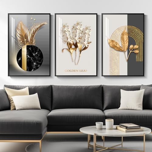 Framed Black and White Modern Luxury Wall Art, 3 Pieces 20x30 In - Image 2