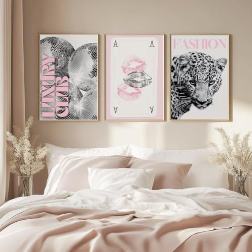 Pink Leopard Trendy Wall Art Cheetah Black White Canvas Wall Decor Fashion - Image 6