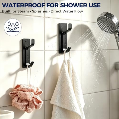 Bntuk Adhesive Towel Hooks for Bathroom, 4 Pack Stainless Steel Wall Hooks No - Image 3