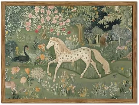 Funny Horse Wall Art, Whimsical Woodland Horse Wall Decor Painting Cute Animal by BringCharactertoYourWalls