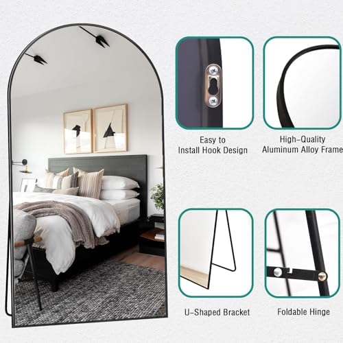 78''x38'' Oversized Full Length Mirrors, Arched Floor Mirror - Image 4