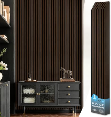 Art3d 94 x 12.6 Inch Acoustic Wood Slat Wall Panel by Art3d