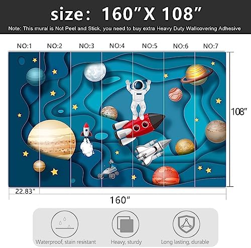 -Kindergarten Children Galactic Planet Fabric Wallpaper Living Room Bedroom - Image 4
