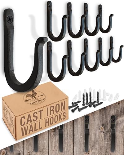 Railroad Spike Cast Iron Hooks Handmade Blacksmith, Wall Mounted Farmhouse by MyFancyFarmhouse