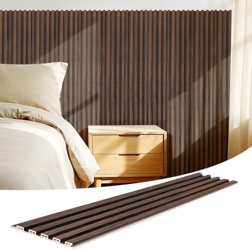 WPC Slat Wall Panels 16 Pack 48" x 6", Waterproof Fluted Wall Paneling by LARWORKS