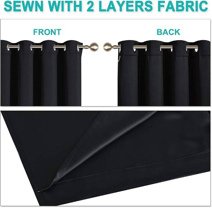 NICETOWN Complete 100% Blackout Curtain Set, Thermal Insulated & Energy - Image 5