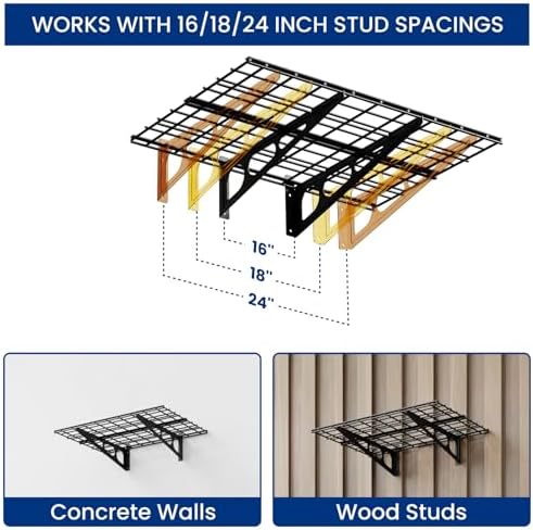 FLEXIMOUNTS 1-Pack 2x3ft Garage Shelving Wall-Mounted Storage Rack - Image 6