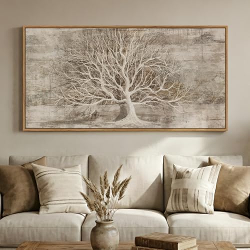 Large Framed Neutral Tree of Life Wall Art by Cuspin