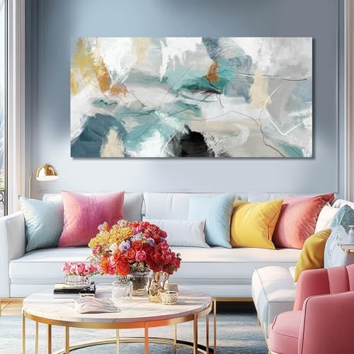 SOUGUAN Canvas Wall Art for Living Room Abstract Pictures Green Wall Decor Home - Image 2