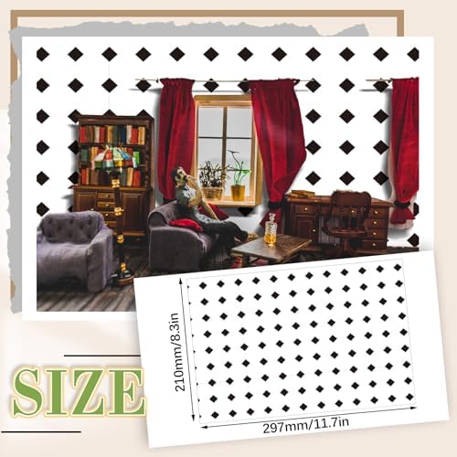 Flutesan 12 Pcs Miniature Dollhouse Wallpaper, Diamond Shape - Image 2