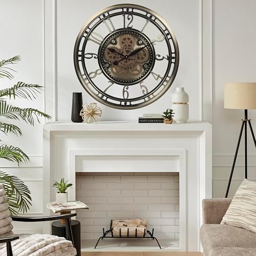 CLXEAST 28" Oversized Moving Gear Wall Clock - Image 5