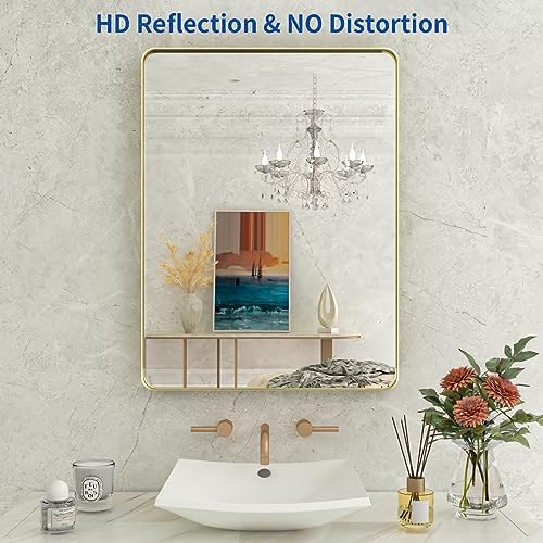 WEER Gold Bathroom Vanity Mirror 36X30 Inch - Image 2