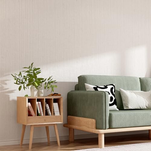 Beige Grasscloth Peel and Stick Wallpaper Linen 24"x394" - Image 6