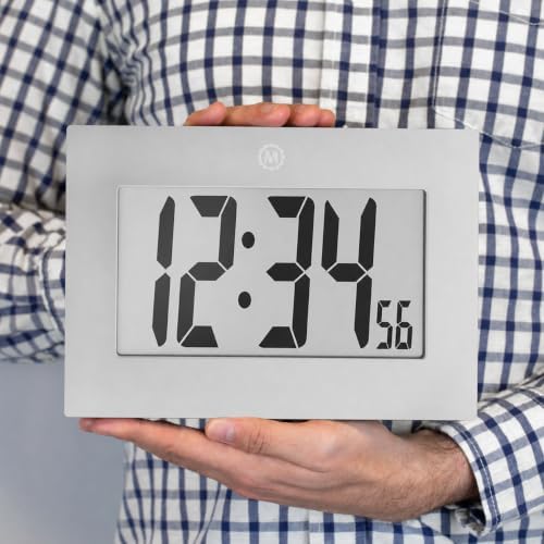 MARATHON Commercial Grade 9-Inch Large Digital Wall Clock, Graphite Grey - Image 2