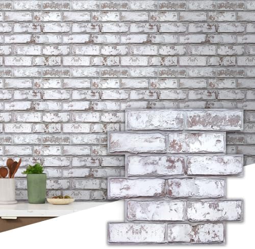 Commomy 10 Pcs Peel and Stick Brick Tile Thin PVC 10 pcs 11.8"x 11.8" by CommomyDecor