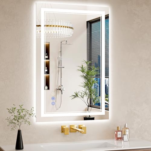 24X36 LED Bathroom Mirror with Lights, Backlit + Front Lit, Led Vanity Mirror by WISSMIELSHOME