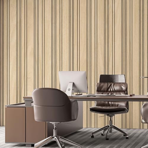 Art3d 104 x 12 in Wood Grain Wainscoting Wall Panel, Natural Oak - Image 3