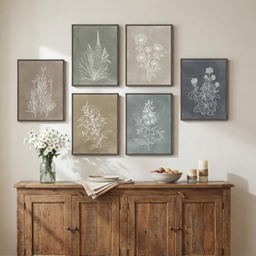 Framed Neutral Vintage Botanical Wall Art Set - Image 4