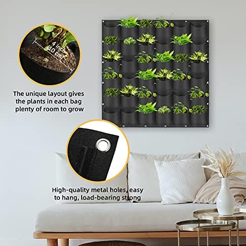 Hanging Planting Grow Bags, 36 Pockets Hanging Vertical Wall Planter Wall - Image 5