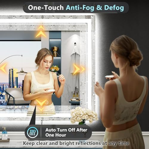 32x32 LED Bathroom Mirror, Backlit & Front Lit Lighted Mirror - Image 5