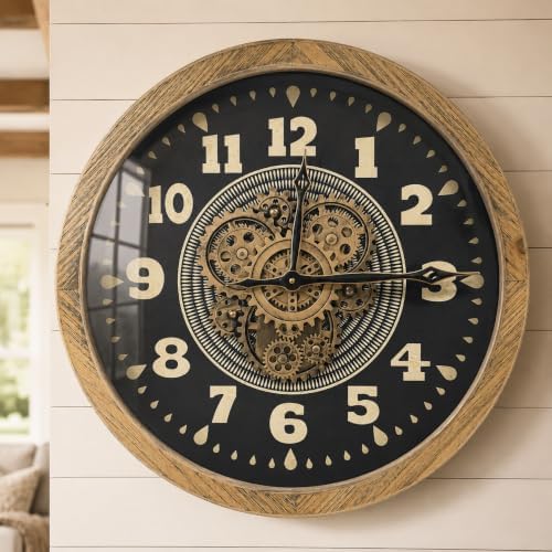 20" Real Moving Gears Wall Clock by TOKTEKK