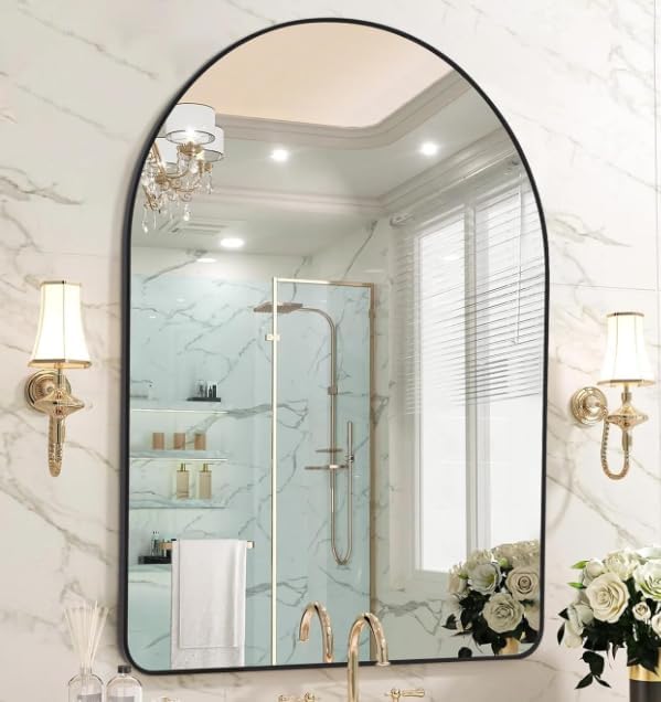 FORBATH Arched Mirror 30x50 Inch, Hanging or Leaning Against Wall by AvaMalis