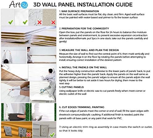 Art3d Decorative 3D Wall Panels Big Wave Deisgn, 31.5"x24.6" Matt White - Image 6