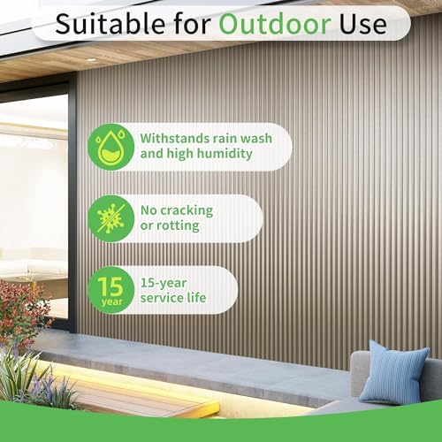 Art3d 8-Pack 104" x 6" WPC Wall Panels, Glossy Metal Finish Accent Wall Paneling - Image 5