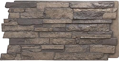 EverStone Acadia Ledge Faux Stone Panel, Cascade River Color by EkenaMillwork