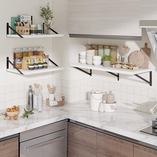 Deep Wall Shelves 48"W x 12"D Engineered Wood Floating Shelves - Image 3