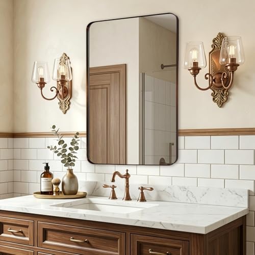 ANDY STAR Wall Mirror for Bathroom, Rounded Rectangle Mirror for Vanity - Image 3