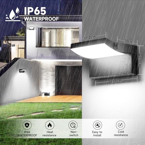Outdoor Wall Sconces 350 ° Rotatable Panel 6000K IP65 Waterproof 3Pack - Image 3