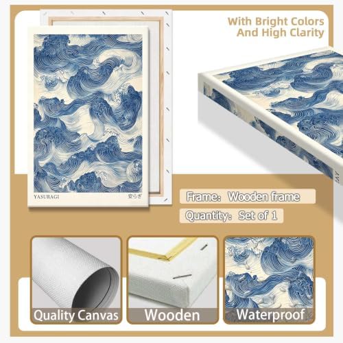 Wframed Yasuragi Waves Canvas Wall Art 24x36in - Image 2