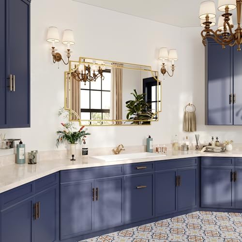 Kelly Miller 28"x50" Gold Foil Scalloped Edge Decorative Vanity Wall Mirror - Image 6