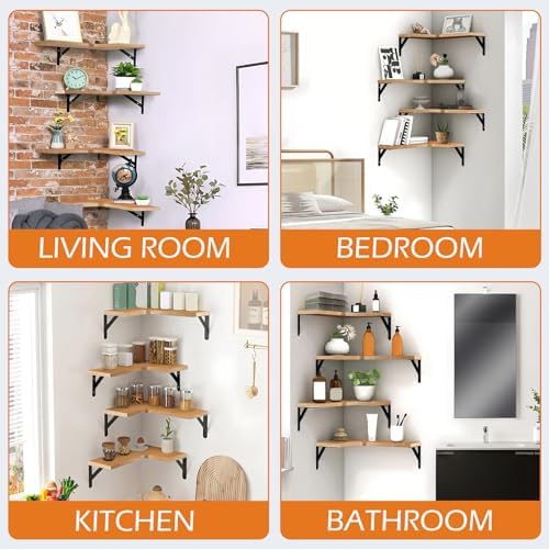 Corner Floating Shelves, 15.9 x 11.4 Inch - Image 7