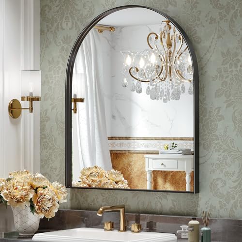 Brightify Arched Mirror, 32 x 40 Inch Black Arch Mirror, Arched Wall Mirror by Brightify