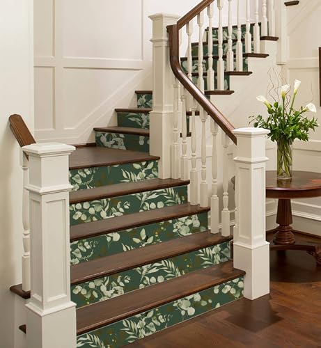 HAOKHOME Sage Green Wallpaper Peel and Stick Botanical Vintage Bathroom - Image 4