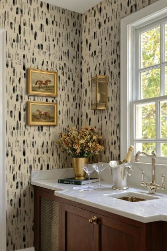 Safiyya Vintage Wallpaper Peel and Stick Brown Dots Wallpaper 17.3in x78.7in - Image 7