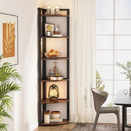 Tribesigns 6 Tier Corner Shelf, 70.9 Inch Tall Corner Bookshelf Small Bookcase - Image 5