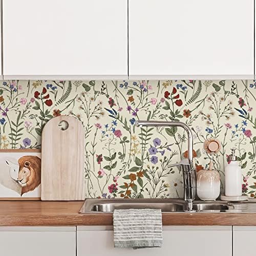 JiffDiff Wallpaper Self-Adhesive Blooming Vintage Colourful Flowers Wall Paper - Image 4