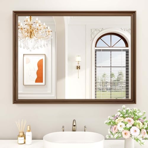 WEER Brown Bathroom Vanity Mirror 40x30 Inch - Image 2