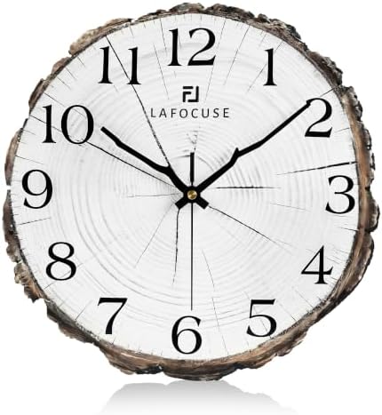 Lafocuse 12 Inch White Wooden Rustic Wall Clock by VisiteLafocuse