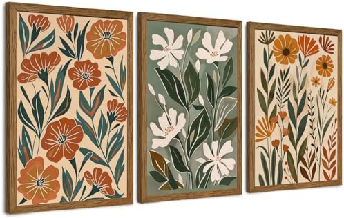 Urmoya 3 Pieces Boho Floral Decor Flower Market Wall Art, 20x30 Inch by Unknown