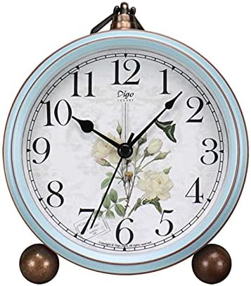 Maxspace 5.2in Desk Clock, Retro Silent Analog Clock Non-Ticking & Battery by Maxspace