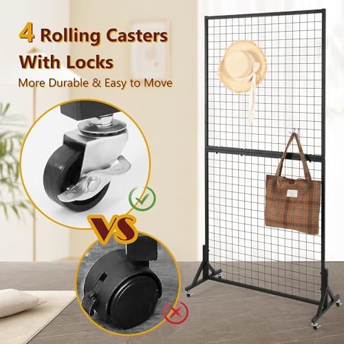 3' x 6' Grid Wall Panels Standing Wire Grid, Sturdy Display Rack - Image 6