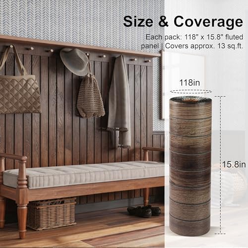 Wood Grain 15.8"W x 118"L Peel and Stick Wall Panels, 3D Soundproof - Image 7