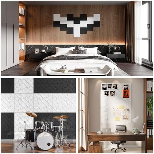 12 Pack Acoustic Panels, Decorative Sound Panels, High Density Soundproof Wall - Image 6
