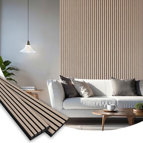 SMARTSTANDARD 2 Pack 106" x 12.6" Wood Slat Wall Panels, Natural Walnut by SMARTSTANDARD