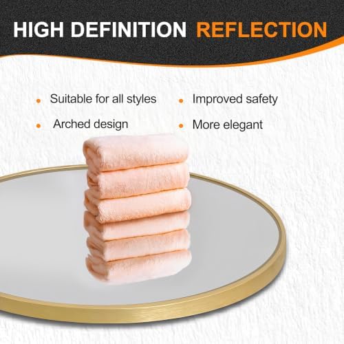Delma 28x22 Gold Oval Bathroom Mirror - Image 3