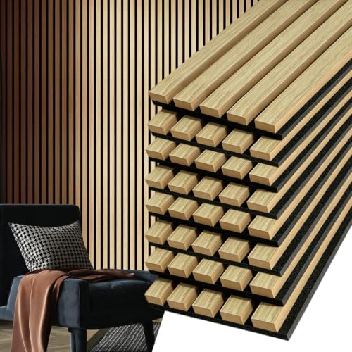 Art3d 8-Pack Soundproof Wood Slat Wall Panels, 94.5 x 7.9 Inch by Art3d